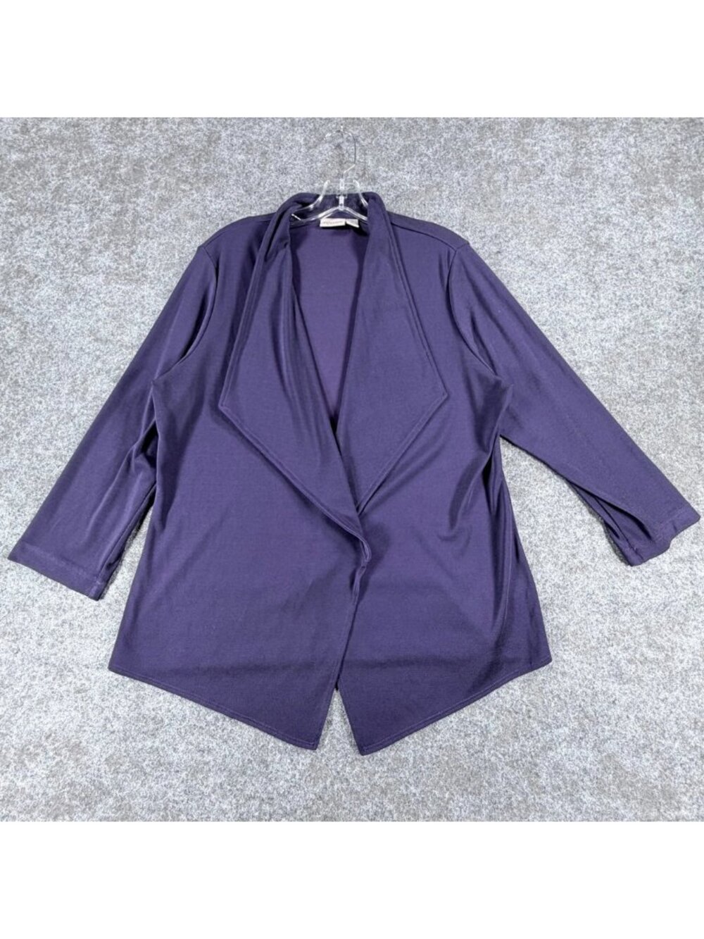 Easywear By Chico's Cardigan Sweater Womens 2 US L Purple Open Front Long Sleeve